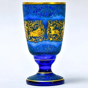 Редкость! Антикварная Хрустальная Ваза «Античные Колесницы», JOSEPHINENHUTTE, Германия 1915 -1920 гг.