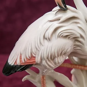 Птицы - Фарфоровая статуэтка «ПАРА ФЛАМИНГО», Карл Энс / Karl Ens,  Германия, 50-е годы ХХ века.