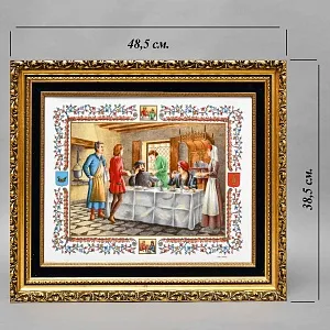 Редкость! Фарфоровая Картина - Пласт «ТРАКТИРЩИК», DÉCORS DE PARIS Франция, вторая половина ХХ века.