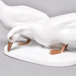 Антикварная Фарфоровая статуэтка «Два гуся», ROSENTHAL Германия - 1923 год. 