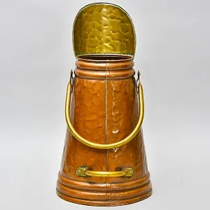 Высокий Зольник «Дама с Кавалером - У Камина» или Подставка для зонтов и тростей, Медь, Латунь, Бельгия.