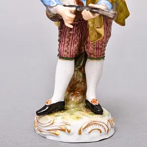  Антикварные Парные статуэтки «Музыкальный Дуэт», Фарфор, Dressel & Kister Passau Германия, 1907 - 1922 гг. 