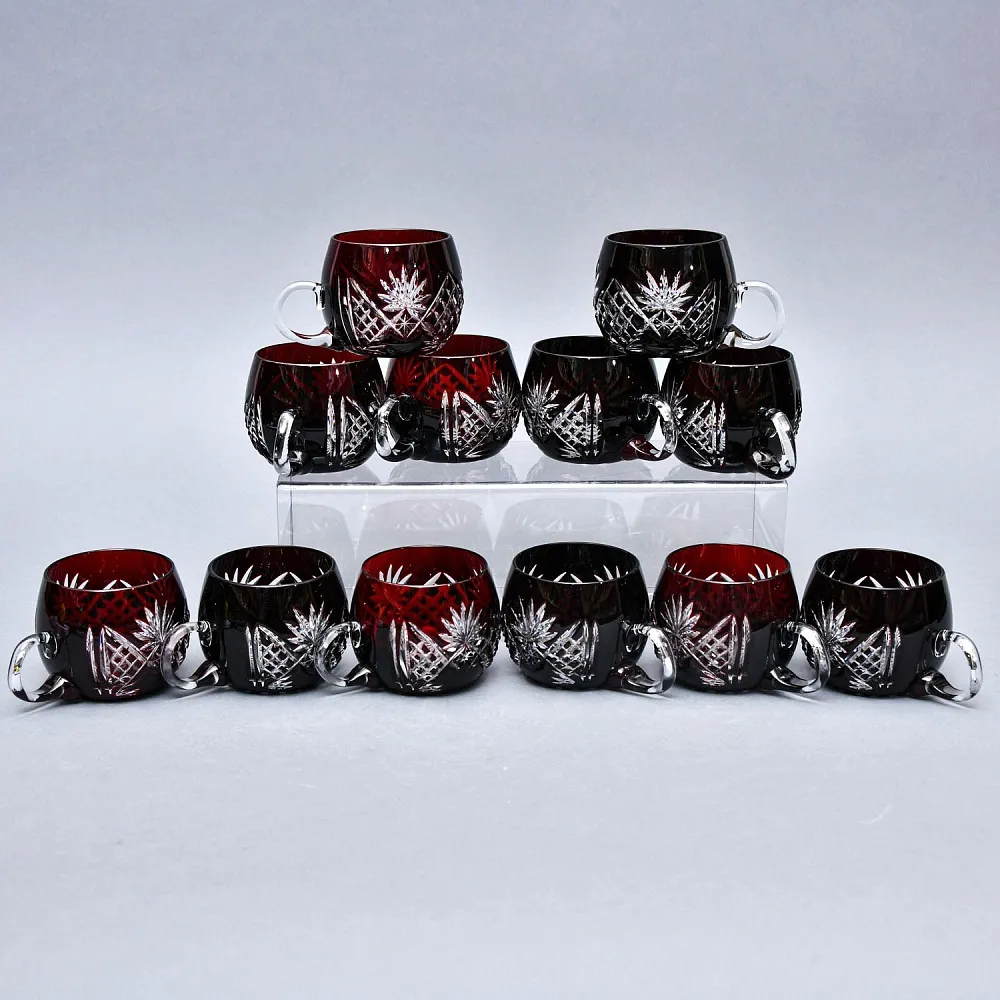 Редкость! «Рубиновый Хрусталь» Набор Крюшонница с Чашками, DOROTHEENHUTTE Германия.