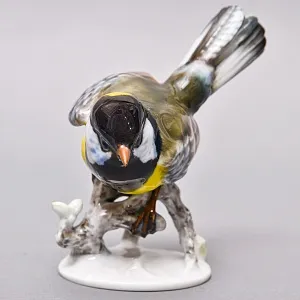 Коллекционная Фарфоровая статуэтка «Птица. Большая синица», ROSENTHAL Германия, 60-е годы ХХ века. 