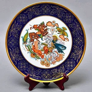 Коллекционное Блюдо - Тарелка «Мифы, сказания. Чингисхан - Завоеватель» Фарфор, Hutschenreuther Германия. 