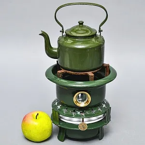 Старинная Керосиновая Горелка - Плитка - Керогаз с Чайником, GEORG HALLER Германия -40 гг.