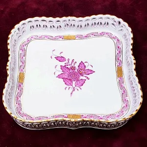 Юбилейная серия! Сервировочное Фарфоровое Блюдо «APPONYI PURPUR», HEREND, Венгрия -1976 г.