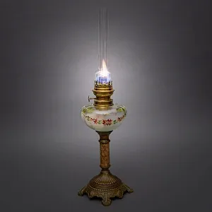 Антикварная  Керосиновая Лампа «Цветочная Гирлянда», Kosmos - Brenner, Франция начало ХХ века.