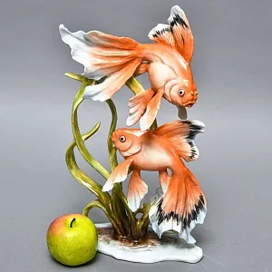 Коллекционная Фарфоровая статуэтка «Две золотые рыбки», ROSENTHAL Германия, 1974 - 1982 годы.