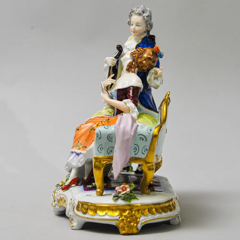 Коллекционная Фарфоровая Статуэтка «Музыкальный Дуэт», Unterweissbach 1958 - 1976 годы.