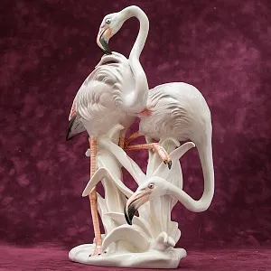 Птицы - Фарфоровая статуэтка «ПАРА ФЛАМИНГО», Карл Энс / Karl Ens,  Германия, 50-е годы ХХ века.