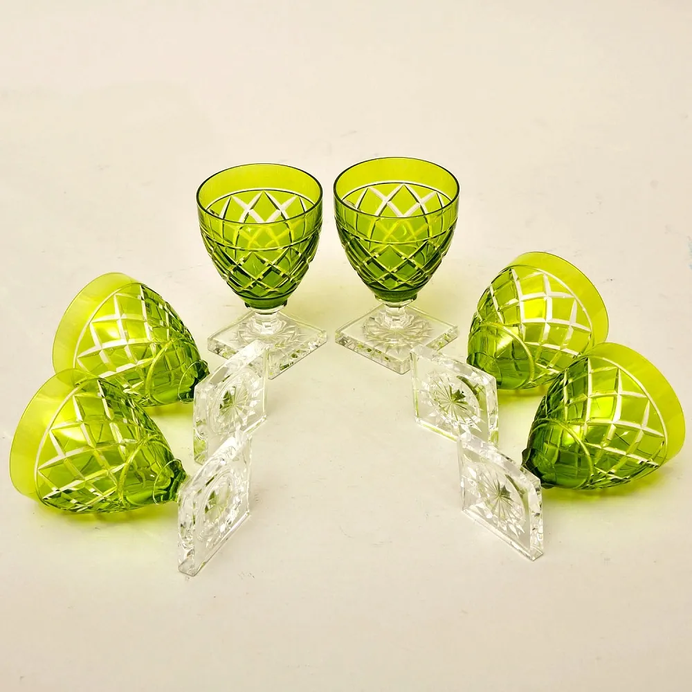 Редкость! Набор Хрустальных Бокалов, Val Saint Lambert, Бельгия середина ХХ века.