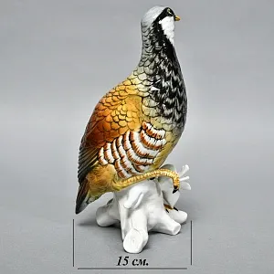 Большая Коллекционная Фарфоровая Статуэтка «Птица - Серая Куропатка», Karl Ens Германия -50 гг.