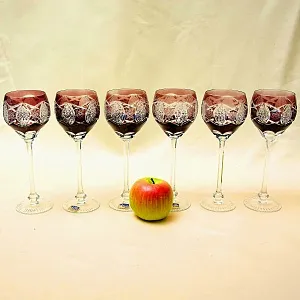 Набор 6-ть Хрустальных Бокалов для вина «Amsterdam» Германия, 70-е гг.