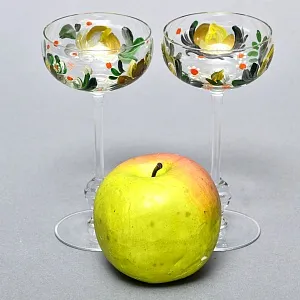 Антикварный Набор «Тет-а-Тет» Ликерные Фужеры - Рюмки, Стекло, Германия 30 -е годы ХХ века.