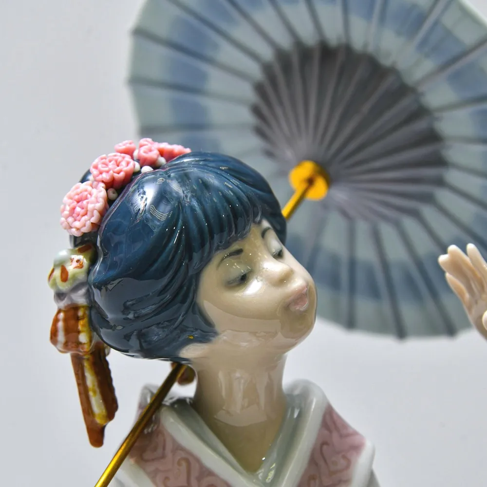 Большая Коллекционная Фарфоровая статуэтка «ВЕСНА В ЯПОНИИ», Lladro Испания -1984 год.