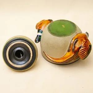 Редкость! Фарфоровая Банка для табака - Табакерка «Фазаны». LONSCHAMP ФРАНЦИЯ 60 гг.