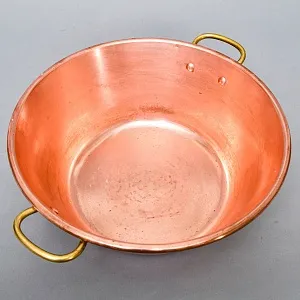 Винтажный Медный таз для варки варенья на 8-мь литров, Франция - 50-е гг. ХХ века.