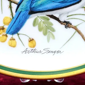 Коллекционная Тарелка - Блюдо «Лесной зимородок» Фарфор, Franklin Porcelain США - 80-е гг.