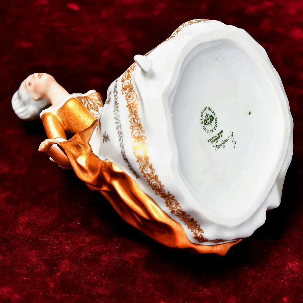 Редкость! Коллекционная Фарфоровая статуэтка «Девушка в золотом платье», ROSENTHAL, Германия - 1974 год.