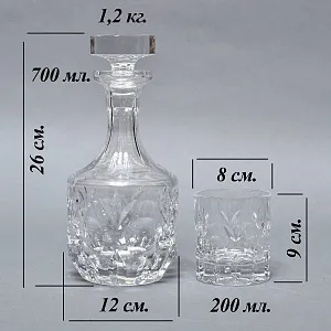Набор для Виски - Графин и 6-ть Стаканов серия «BAUMBERG» Хрусталь, NACHTMANN Германия. 