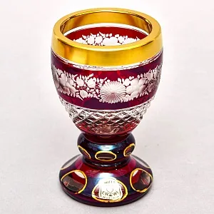 Винтажная Вазочка - Кубок - Рубиновый Хрусталь, Egermann, Богемия, Чехия 50гг.