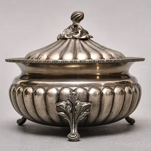 Винтажная Оловянная Сахарница с крышкой, Frieling Zinn Германия конец 60 -х годы ХХ века.