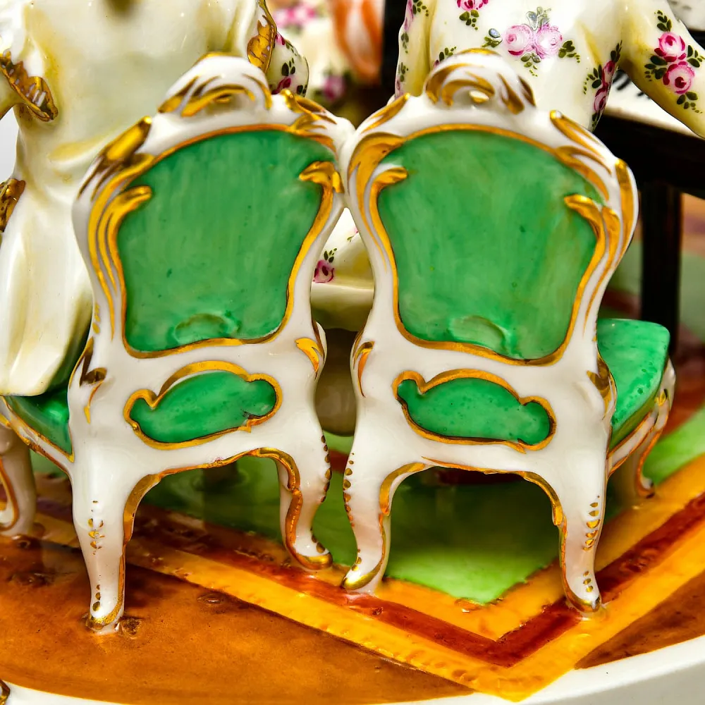 Антикварная Фарфоровая Статуэтка - Подсвечник "Музыкальное Трио", Ernst Bohne Sohne Германия.