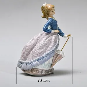 Винтажная Фарфоровая статуэтка "Девочка с зонтиком. Эвита", Lladro Испания - 1983 год.