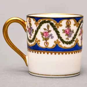 Коллекционная Кофейная пара «Цветочный калейдоскоп», Фарфор Raynaud & C., Limoges Франция.