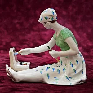 Редкая! Коллекционная Авторская Фарфоровая статуэтка «На Этюдах», ДФЗ - Дулево, СССР 50 гг. 