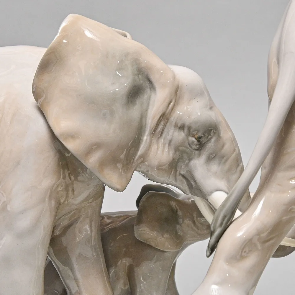 Редкая Коллекционная Фарфоровая Статуэтка «Слоны - Семья», Lladro, Испания -1977 год.
