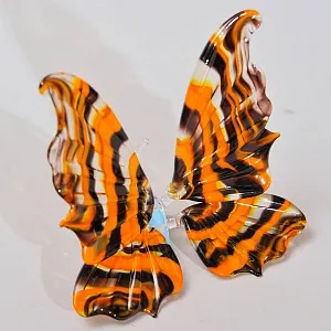 Авторская Коллекционная Стеклянная Статуэтка «Оранжевая Бабочка», Цветное стекло, Россия.