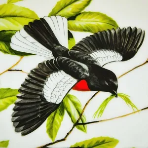 Коллекционная Тарелка - Блюдо «Красногрудый Горихвостовый Певун» Фарфор, Franklin Porcelain США - 1980 год.