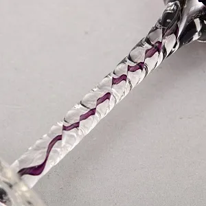 Редекость! Хрустальные Фужеры для вина с цветной дорожкой в ножке, Lauzrits Германия, 60 -е годы ХХ века.