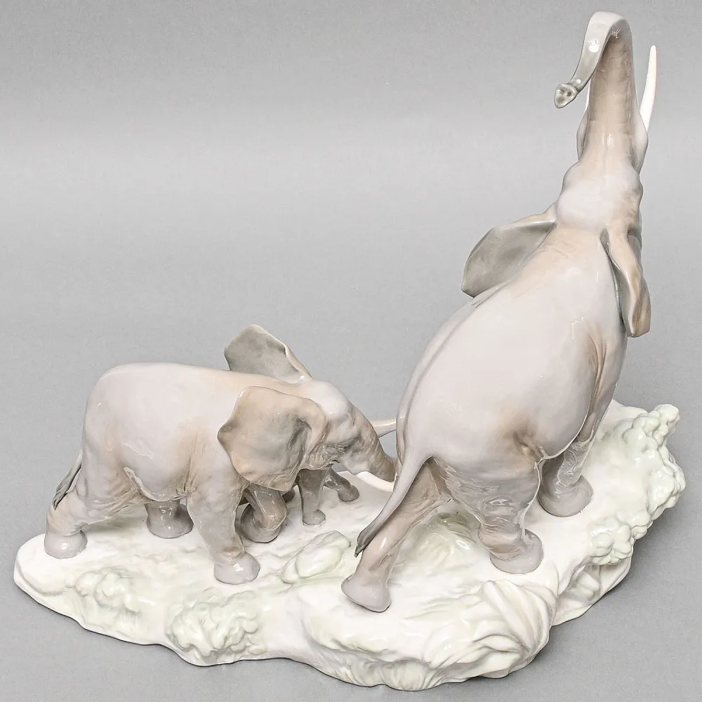 Редкая Коллекционная Фарфоровая Статуэтка «Слоны - Семья», Lladro, Испания -1977 год.