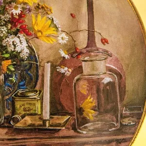 Коллекционная Номерная Тарелка «Натюрморт на камине» Фарфор, Royal MOSA, Голландия -1988 год.