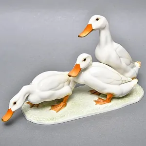 Большая Коллекционная Фарфоровая статуэтка «Три белые утки», Hutschenreuther Германия.