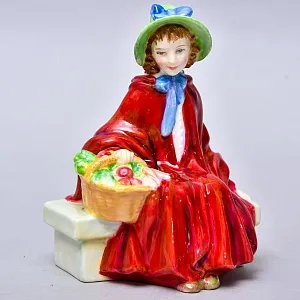 Авторская Фарфоровая статуэтка «Линда. Девочка с корзиной», Royal Doulton Англия, 1953 - 1976 годы.