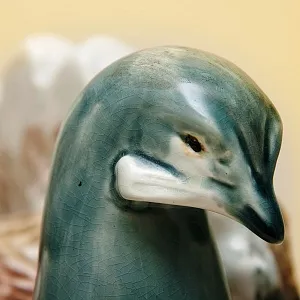 Большая Коллекционная статуэтка «Птица - ДРОФА», Фаянс ЗиК Конаково, СССР 50-е годы.