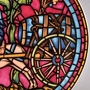 Коллекционная Тарелка «Витражи Шартрского Собора. Святой», Фарфор Heinrich Германия. 