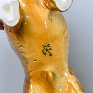 Редкость!!! Антикварная Фарфоровая статуэтка «Собака -  Длинношерстная Такса», Карл Энс / Karl Ens, Германия.