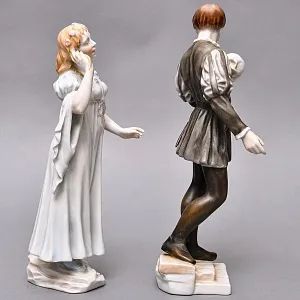 Редкость! Парные Фарфоровые статуэтки «Гамлет и Офелия», HEREND Венгрия - середина ХХ века.