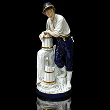 Большая Фарфоровая Статуэтка «Юноша Водонос» ROYAL DUX BOHEMIA, Чехословакия - 1957 год.