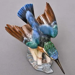 Фарфоровая Статуэтка «Птица - Зимородок», Hutschenreuther Германия, 1955 - 1968 годы.
