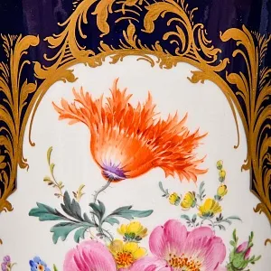 Редкая! Большая Коллекционная Фарфоровая ваза «Живописный букет», MEISSEN Германия, 1982 год. 
