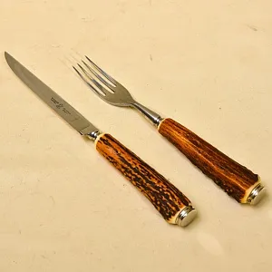 Редкость! Большой Сервировочный Набор для стейка «Охота», ANTON WINGEN Solingen, Германия 50-е гг. ХХ в.