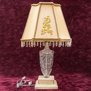 Винтажная Настольная Лампа Светильник «Lyyus» в хрустальном корпусе. Франция  Н-57см.