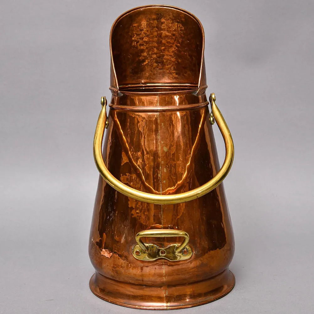 Высокий Медный Зольник или Подставка для зонтов и тростей, Бельгия середине ХХ века.