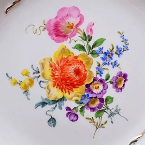 Антикварное Блюдо - Тарелка «Мейсенский букет», Фарфор MEISSEN Германия.